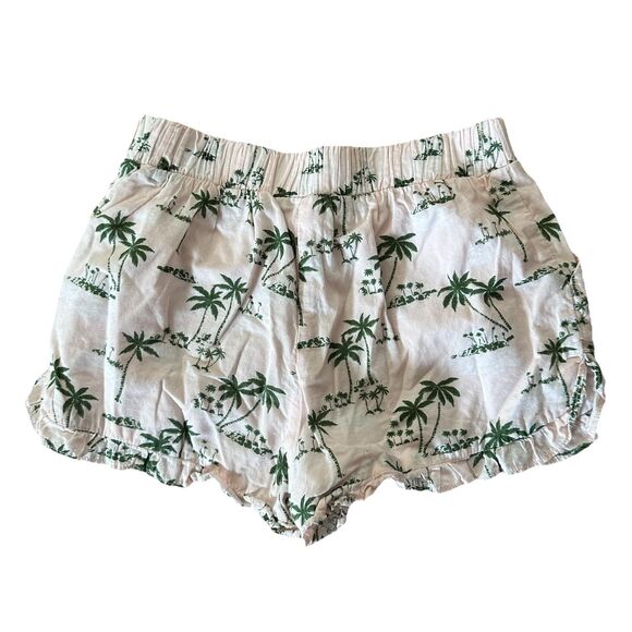Janie and Jack Girls Size 6 Pink Palm Tree Shorts Pull On Elastic Waist - Picture 2 of 4